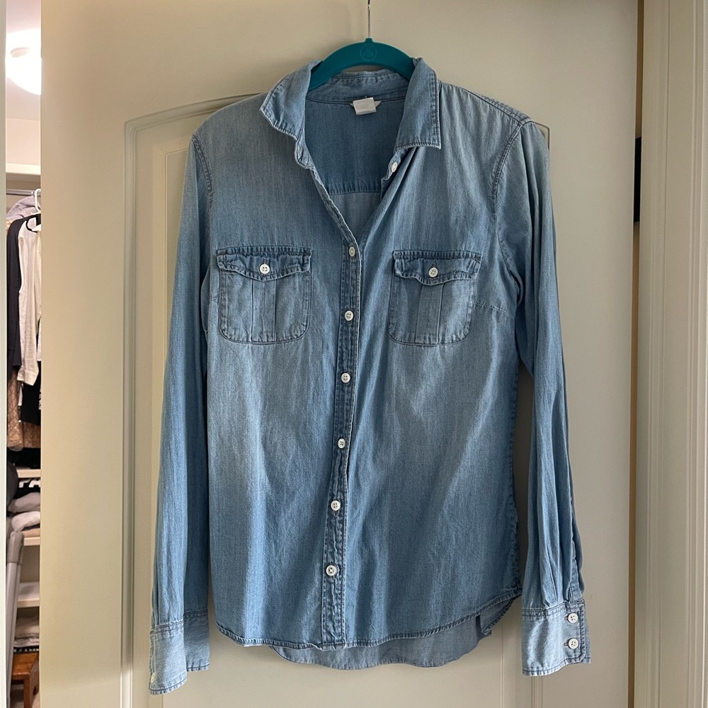 J Crew Wren slim western chambray shirt in Callie wash